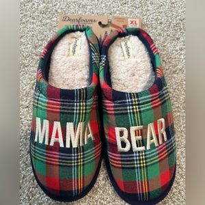 Dearfoams Women's Cozt Comfort Mama Bear Slippers Blue Size XL 11-12 NWT
